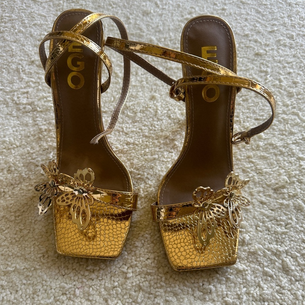 butterfly gold heels